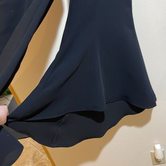 Anthropologie Zinnia Flare Trousers Black Wide Bell Bottom Pants Dramatic Size 4 - Picture 10 of 14